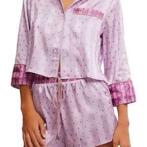 Free People Lavender and Pink Pajama Set